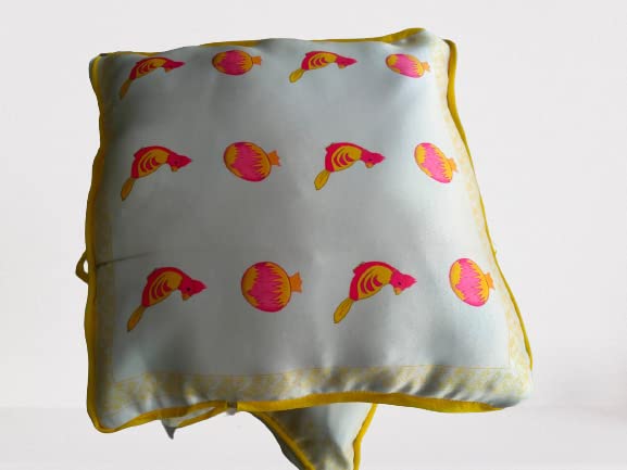 SKL PRO. White & Pink Parrot Cushion Cover (Set of 25_14x14 Inches)