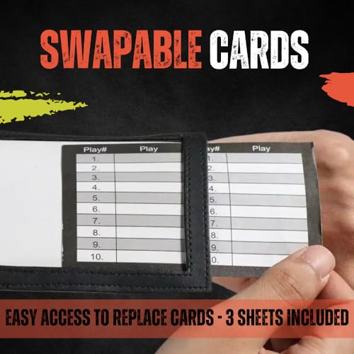 dd qb playbook wristband youth and adult size - black football quarterback play wristbands for adult and youth - wrist coach for all sports with 3 compartments