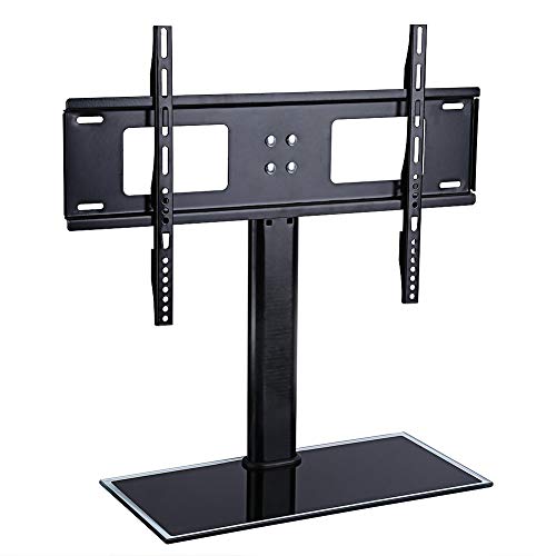 Universeller Sockel-TV-Ständer, Verstellbarer Tisch LED-LCD-TV-Ständer Halterung Glasfuß VESA-Mount-Monitor-Riser für 37 bis 55 Zoll, Ladekapazität 60