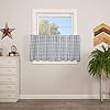 Vhc brands sawyer mill plaid cotton farmhouse kitchen curtains rod pocket hanging loops 24 inches long tier pair blue  urban country home decor
