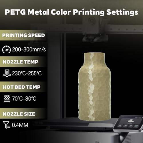Image of Metal Champagne Gold PETG 1.75mm 1kg Shiny Metallic 3D Filament FDM AMS