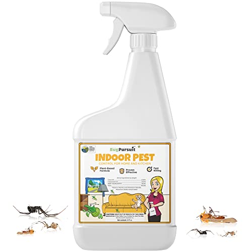 BugPursuit Indoor Pest Control Spray 24oz for Home and Kitchen –Bug Killer &...