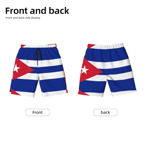 Cuban Flag Youth Beach Pants, Soft and Breathable, with Drawstring Waist, Suitable for Sports and Leisure.2