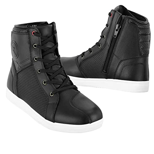 Botas de Moto Impermeables Zapatos de Moto para Hombre Botas de Moto Zapatos Cortos de Motocross. (Black, Sistema Tallas Calzado EU, Adulto, Hombre, Números, Mediano, 43)