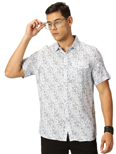 Image of Thomas Scott Men's | Printed | Half Sleeve | Regular Fit | Rayon | Spread Collar | Casual Shirt