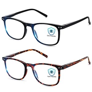 Blue Light Blocking Glasses, Blue Blocker Computer Glasses for Men Women, Anti Glare 400 UV & Eye Strain Fake Square Glasses