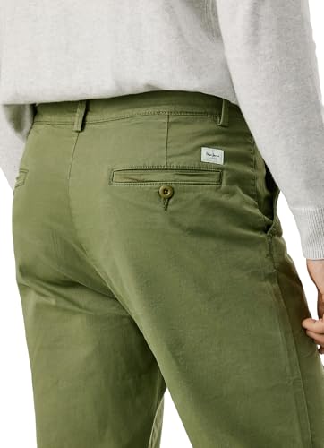 Pepe Jeans Herren Slim Chino Twill Hose, Grün (Militärgrün), 29 W – Ansicht 3
