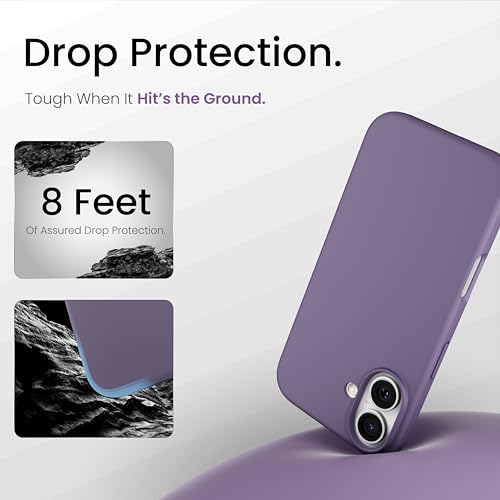 Image of CASEGEAR Silicone Snap Fit Back Cover Case Compatible with iPhone 17 | 8 Feet Drop Protection | Compatible with MagSafe | 360 Protection | Shockproof & Scratch Resistant | Misty Purple
