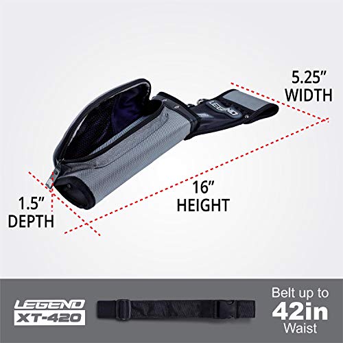 Legend Xt420 - Archery Quiver For Arrows - Archery Hip Quiver With Belt, Fits 3 Arrow Tube Holder - Storage Pockets For Archery Accessories, Tools, Score Card - Premium Nylon Material - 5.25"X1.5"X16" #TOP4