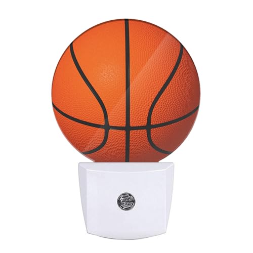 Image of Sports Night Light Basketball Night Lamp for Boys Men Basketball Room Decor American Ball Night Lights Plug into Wall Dusk to Dawn Sensor for Birthday Christmas Gifts