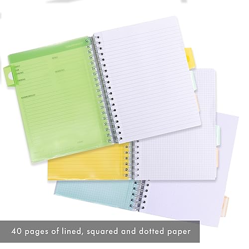 Carnet de notes B5 à intercalaires repositionnables et pages tri-styles pour révisions
