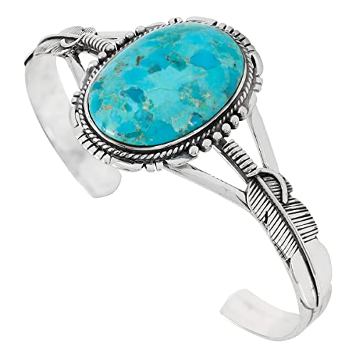 Turquoise Network Sterling Silver 925 Bracelet with Genuine Gemstones