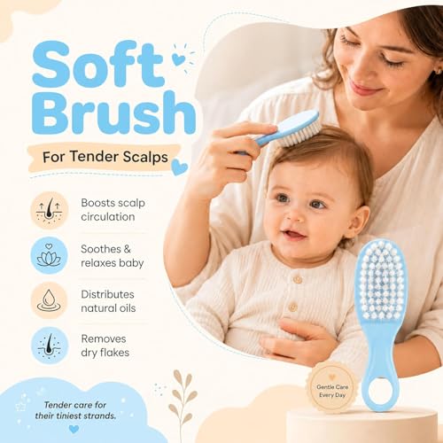 Image of StarAndDaisy Baby Grooming /Care kit for new Born Baby, Baby Comb Hair for new Born Hair Brush, Comb,Baby Nail Scissor,Baby Nail Cutter,Nail Cutter Safety Holder, Nail Filer for Baby - Assort