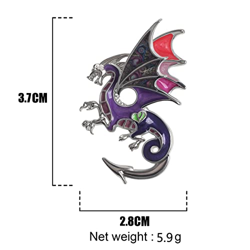 Image of WEVENI Alloy Fantasy Dinosaur Dragon Brooch Enamel Pins for Women Lady Girl Fashion Jewelry Gift