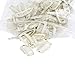 SWACC 100 Pcs U Shape Metailic Snap Clips ins for Hair Extension Hairpiece DIY Snap-Comb Wig Clips with Rubber (White Beige, 9-Teeth 6 Holes)