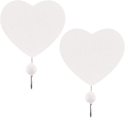 BESPORTBLE 2 ganchos de pared en forma de corazón, ganchos para colgar en la pared, perchero, armario, gancho para puerta, organizador para el