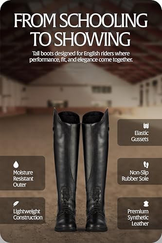 Equinavia Karina Womens Synthetic Leather Equestrian English Horse Riding Tall Field Boots | Includes Reusable Boot Shapers3