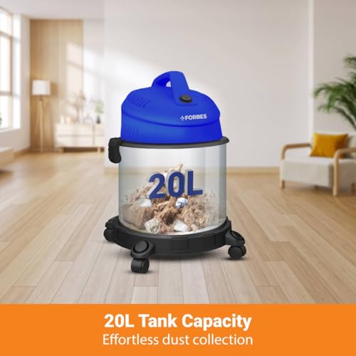 Image of Eureka Forbes Wet & Dry Endura Vacuum Cleaner 22 kPa High Power Suction | Blower Function | 20 litres Tank Capacity | High Strength Stainless Steel Body | 7 Multipurpose Accessories |1 Year Warranty