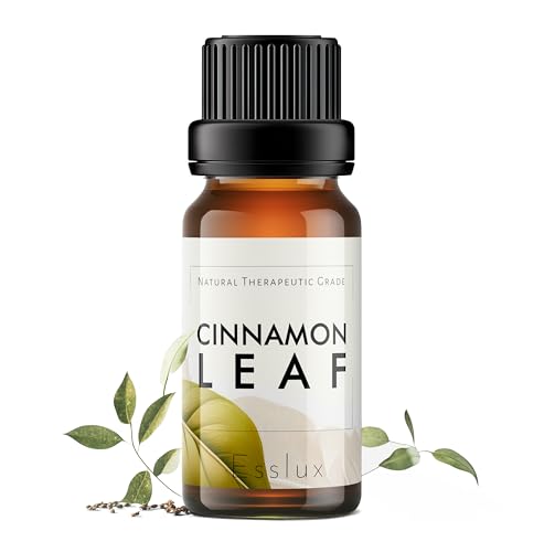 Image of Esslux Cinnamon Leaf Essential Oil - 100% Pure Natural Cinnamon Oil for Diffuser, Skin & Aromatherapy | Warm, Spicy Aroma Perfect for Candle & Soap Making - Therapeutic Grade - 10 ML