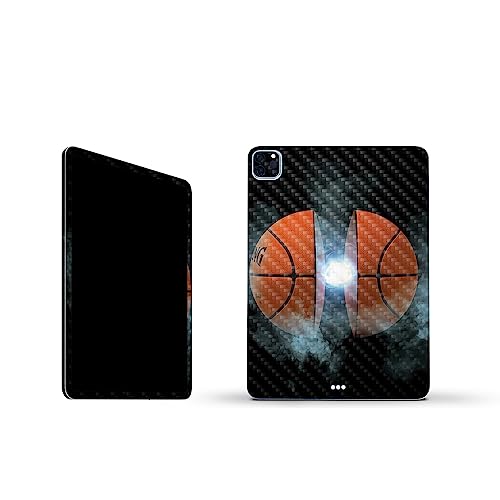 Image of MightySkins Carbon Fiber Skin Compatible with Apple iPad Pro 11 inch M2 4th Gen (2022) Full Wrap Kit - Basketball Orb | Protective Durable Textured Carbon Fiber Finish | Easy to Apply | Made in The USA