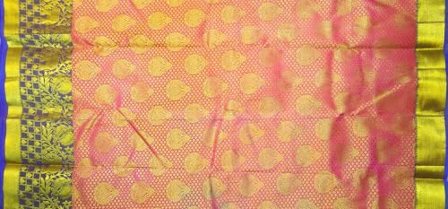 Image of VFCollections Women's Traditional Handloom Kanchipuram Silk Pure Pattu Sarees | Rich Zari Woven Design | Bridal Saree | Unstitched Blouse