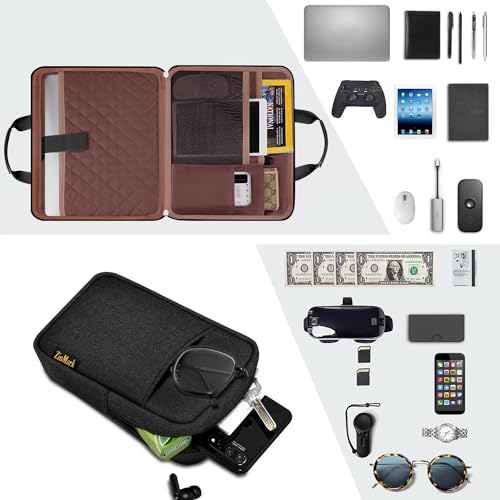 Image of Laptop Case 15.6 Inch Briefcase Military-Grade Protection with Detachable Belt Bag, Compatible All Model of 15-16 Inch MacBook Pro and Most Popular 15.6 Inch Notebooks Chromebooks (Black)
