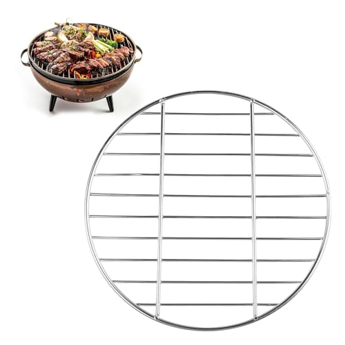 PARFCO Edelstahl Grillrost, Durchmesser 30 cm Grillrost Edelstahl Rund, Edelstahl Grillgitter Rund, Silber Grillroste Ersatz Kugelgrill, für Camping und Picknicks