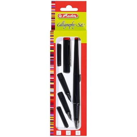 Herlitz Calligraphy Fountain Pen Set with Writing Sample Cover