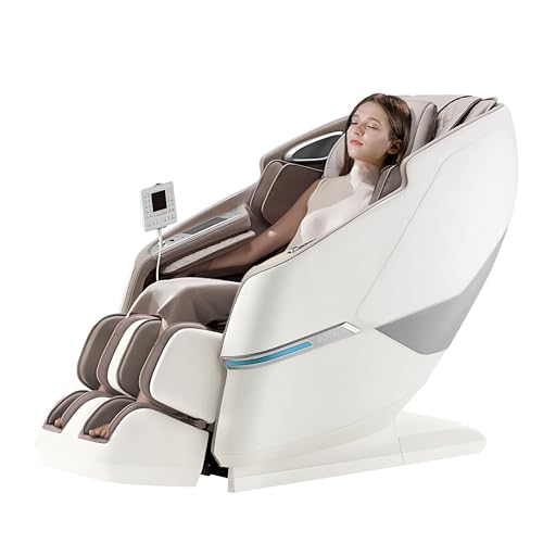 ROTAI Massagesessel 4D mit Doppelmotor, SL-Schiene & Zero-Gravity, Rückenheizung, Bluetooth-Lautsprecher – Tiefengewebe-Ganzkörpermassage für Zuhause