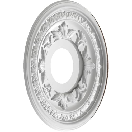 Image of Ekena Millwork CMP13BAAMB Baltimore Thermoformed PVC Ceiling Medallion (Fits Canopies up to 5 1 /4 inch), 13 inchOD x 3 1 /2 inchID x 3 /4 inchP, Textured Metallic Mystic Brown