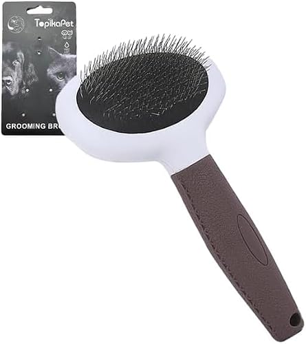 Dog Slicker Brush for Grooming, Pet Dematting & Deshedding Tool