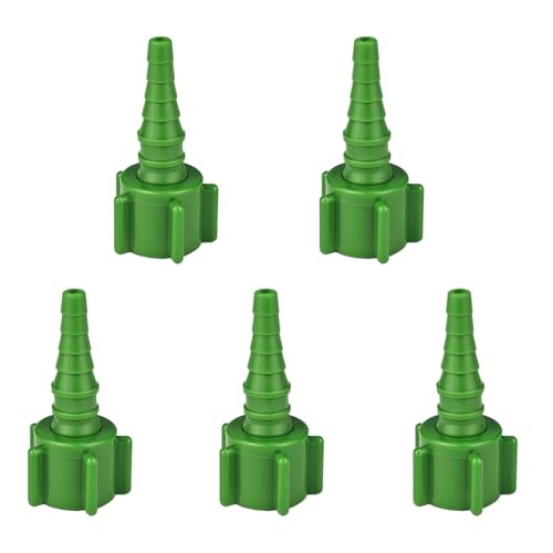 Oxygen Tubing Swivel Nipple Connectors, Pack of 5, Green Christmas Tree Connectors Fit for Oxygen Concentrator, Oxygen Cylinder Regulators and Flow Meters
