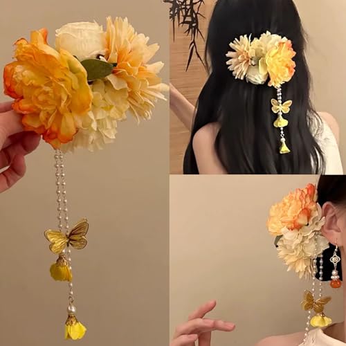 Pinza de pelo floral para mujer y niña estilo playa #05 miniatura 1
