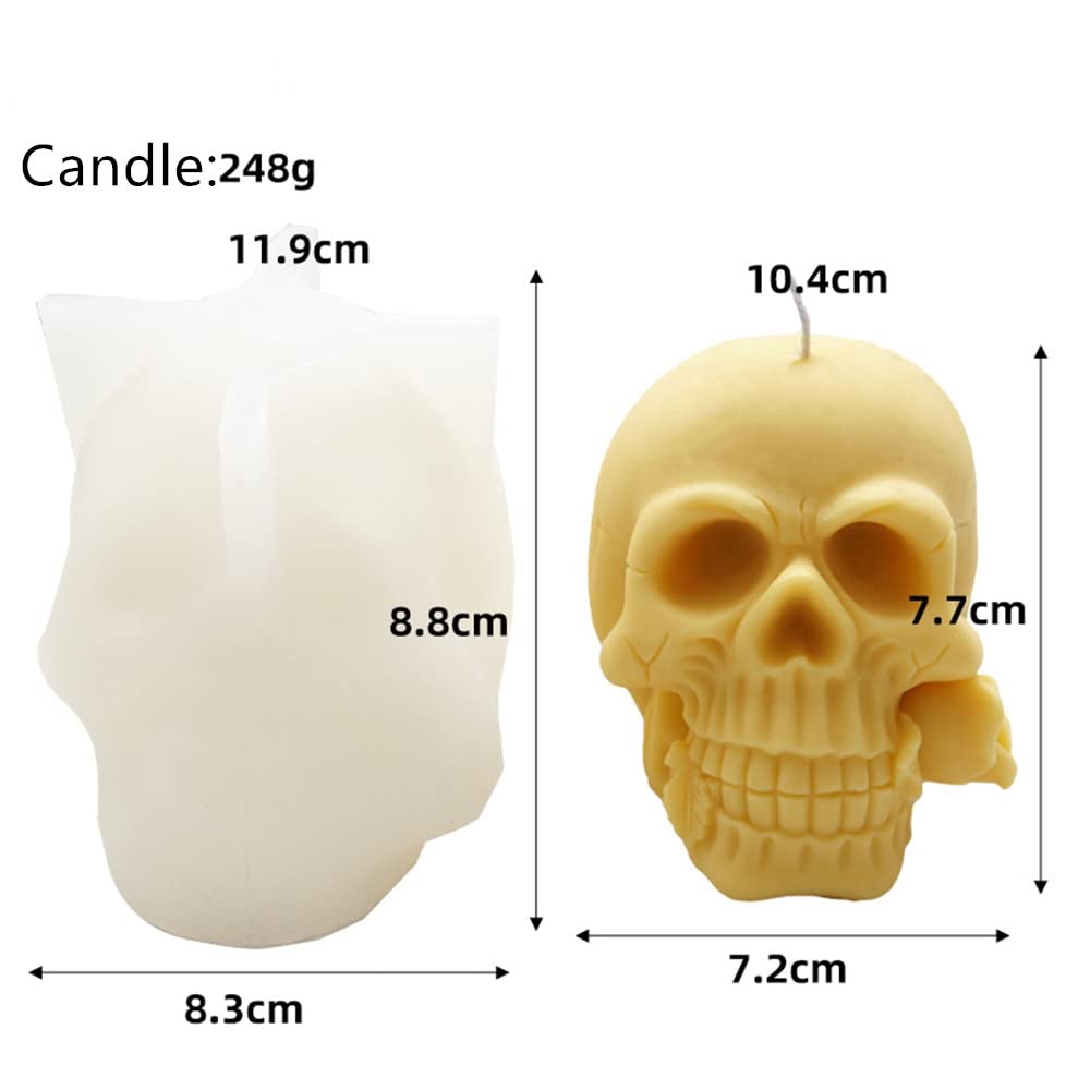 Skull Bite Rose Candle Wax Mold DIY Skeleton Silicone Candle Molds Hallow's Day Decorations Craft Mould Resin Plaster Polymer Clay Silicone Mold