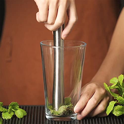 Muddler de acero inoxidable con cabezal metálico resistente para coctelería 5
