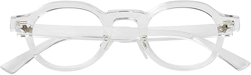 JOVAKIT Gafas redondas de moda con bloqueo de luz azul para mujeres y hombres estilo retro vintage círculo sin receta