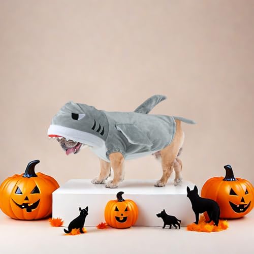 Disfraz de Tiburón para Perro Talla Mediana Gris miniatura 5