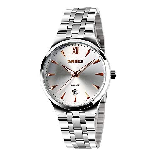 Montre analogique à quartz pour homme en acier inoxydable cadran romain elegance classique
