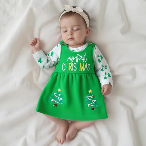 Baby Girl Christmas Outfit Newborn Gingerbread Man Onesie Skirt 2 Piece Set Overalls Dress Fall Winter Clothes2