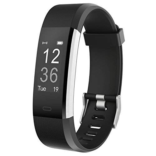 ITESLASZ Fitness Tracker HR, IP67 Waterproof with Heart Rate Monitor, Auto-Sleep Monitor, 14 Training Modes, 0.96 Inches OLED Display, Black