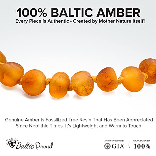 Baltic Proud Raw Amber Necklace and Bracelet Gift Set (Unisex Honey Raw 12.5 Inches/5.5 Inches) - Certified Premium Quality Raw Baltic Sea Amber3