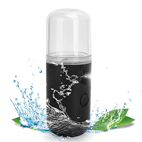 Vaporizador Facial de Mano, Rociador de Niebla Facial, Vaporizador Nano Facial, Mini Vaporizador Facial Portátil, Humecta la Piel, Humecta la Piel Facial Profundamente con Humedad (negro)