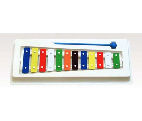 METALOFONO DIATONICO - Goldon (11003) (12 Notas) Laminas de Colores (Base de Plastico)