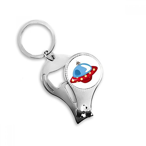 Porte-clés alien en métal clippers nail décapsuleur UFO bague