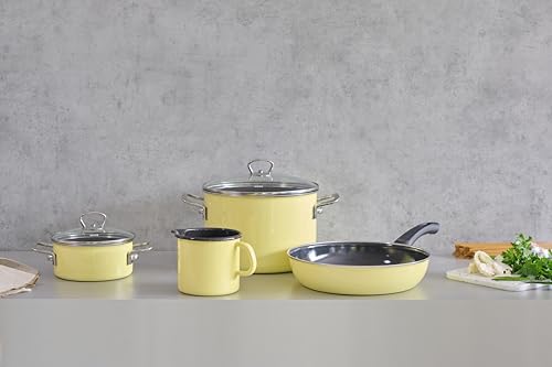 Riess, 0057-002, Emaillepfanne, 28cm Durchmesser, LEMON, Emaille, LBH 47.2x29x6.5, Gewicht 1,909kg, Bratpfanne, Schmorpfanne 5 Riess, 0057-002, Emaillepfanne, 28cm Durchmesser, LEMON, Emaille, LBH 47.2x29x6.5, Gewicht 1,909kg, Bratpfanne, Schmorpfanne