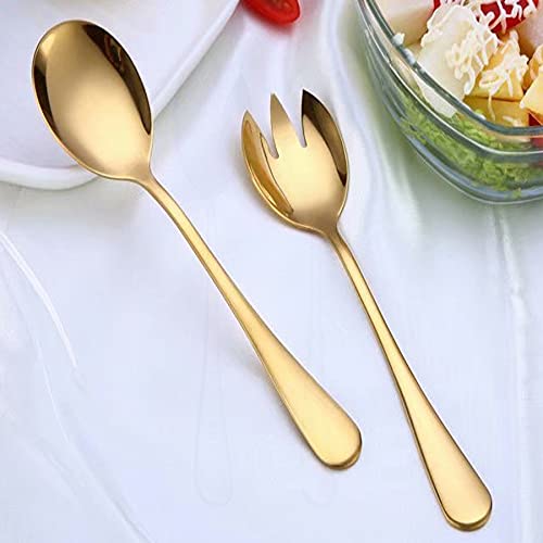ARFUKA Set di 2 posate da insalata in acciaio inox, per