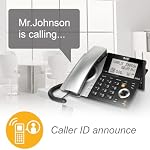 AT&T CL84107 DECT 6.0 Expandable Corded/Cordless Phone with Smart Call Blocker, Black/Silver with 1 Handset - Image 4