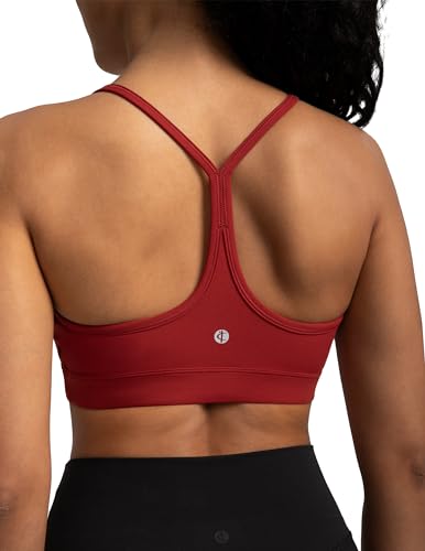 Image of Colorfulkoala Women's Dreamlux Y Back Sports Bra Low Impact Padded Workout Top with Built in Bra A-C Cups