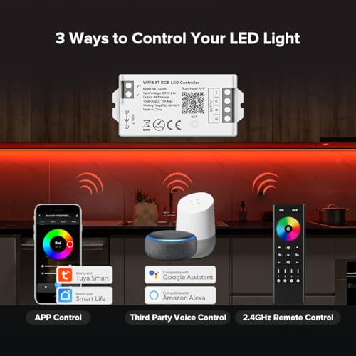 Image of BTF-LIGHTING C03W WiFi Controller for 4pin SMD COB RGB(+ R G B) LED Strip