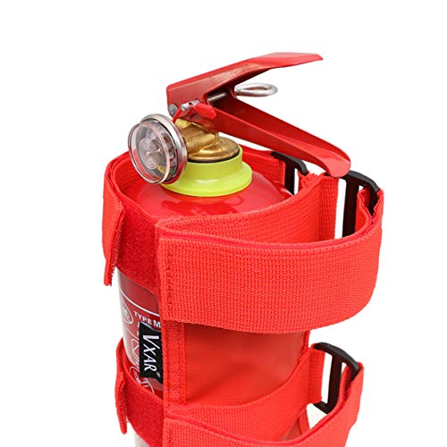 VXAR Fire Extinguisher Holder Adjustable Roll Bar Mounted for Auto Car UTV(ABS Red)